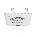 FLOWERS & GARDEN Metall-Jardiniere mit Haken - weiß - 29 x 15 x 11 cm