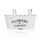 FLOWERS & GARDEN Metal Garden Shed with Hooks - White - 29 x 15 x 11 cm