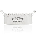 FLOWERS & GARDEN metal jardinière with handles - weiß - 14x26x10cm - Metall