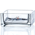 Porte-bougie chauffe-plat carré en verre transparent - 8 x 8 x 3,5 cm - verre
