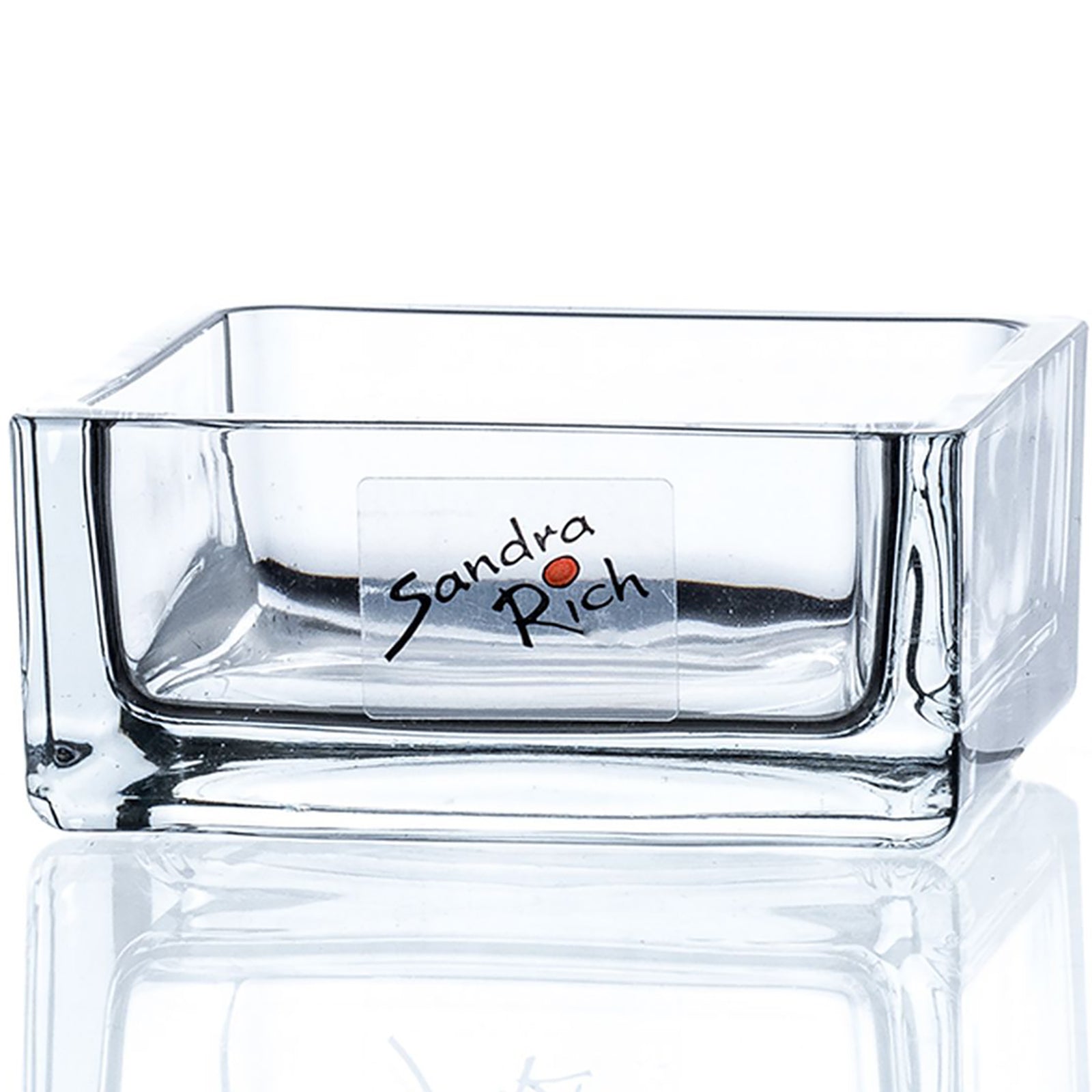 SQUARE glass tealight holder - klar - 8x8x3,5cm - Glas