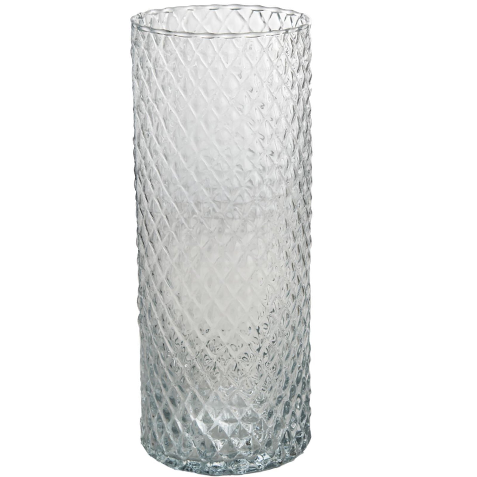 DIAMOND  cylindrical vase - klar - 10x10x25cm - Glas