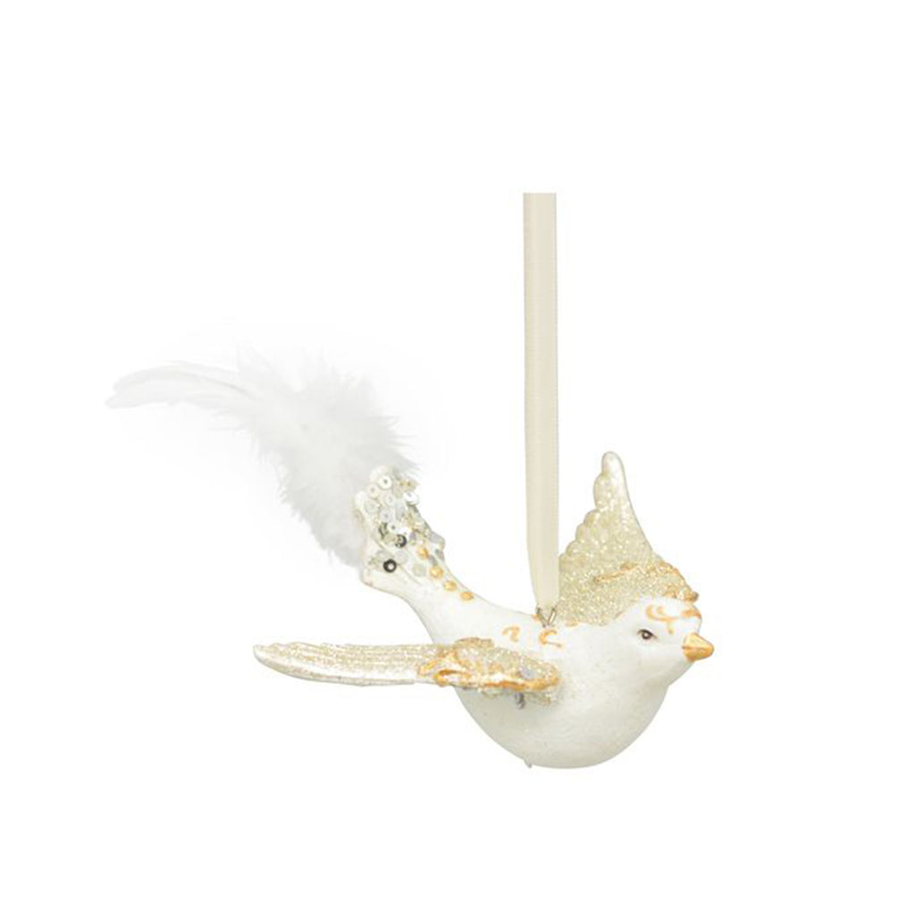 VogelHänger Lilian - weiß - Polyresin - 11x9,5x5 cm