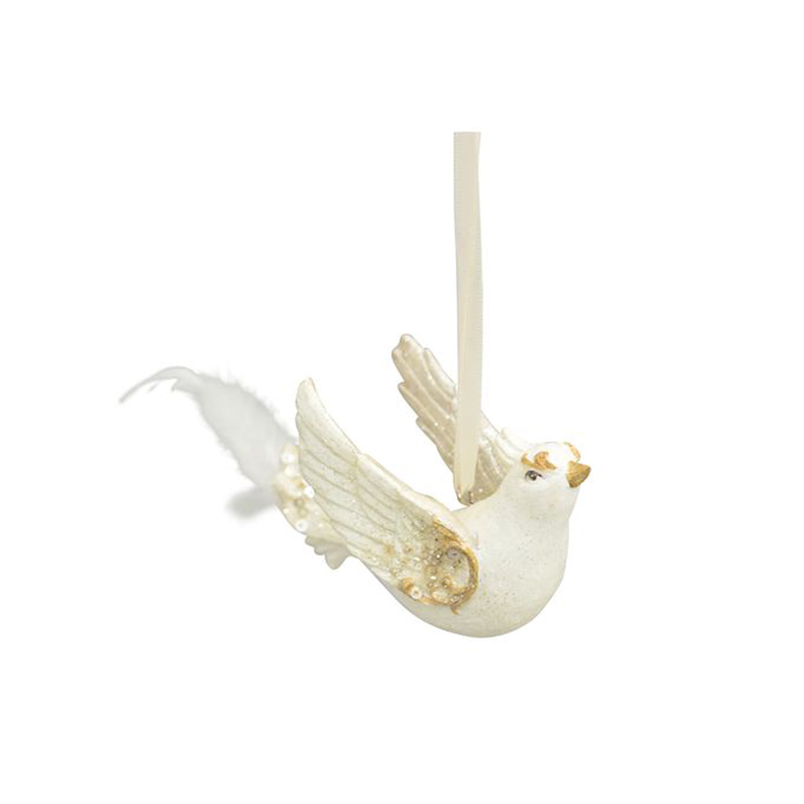 VogelHänger Lilian - weiß - Polyresin - 11x9,5x5 cm