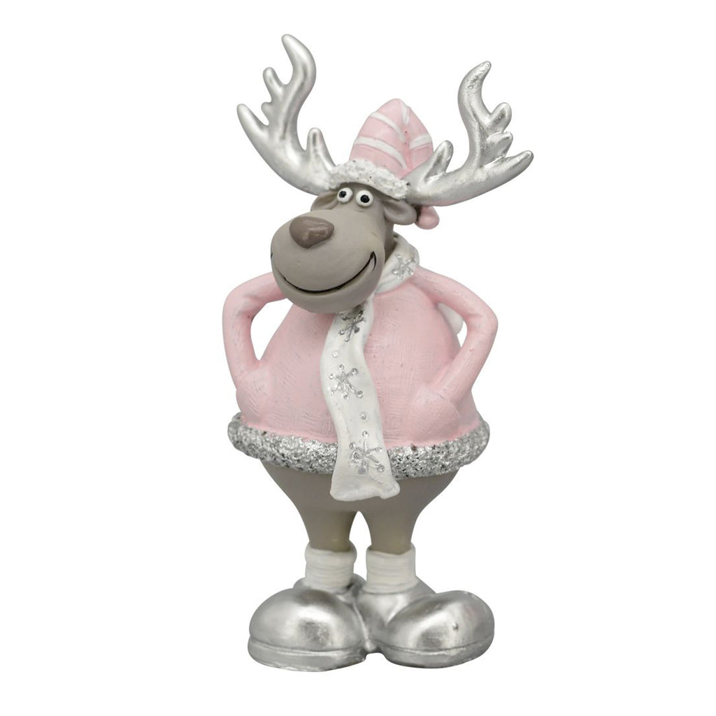 Rentier Gris - pink/grau - Polyresin - 6x5,4x11 cm - 5x5x11,4 cm - 1 Stück assortiert