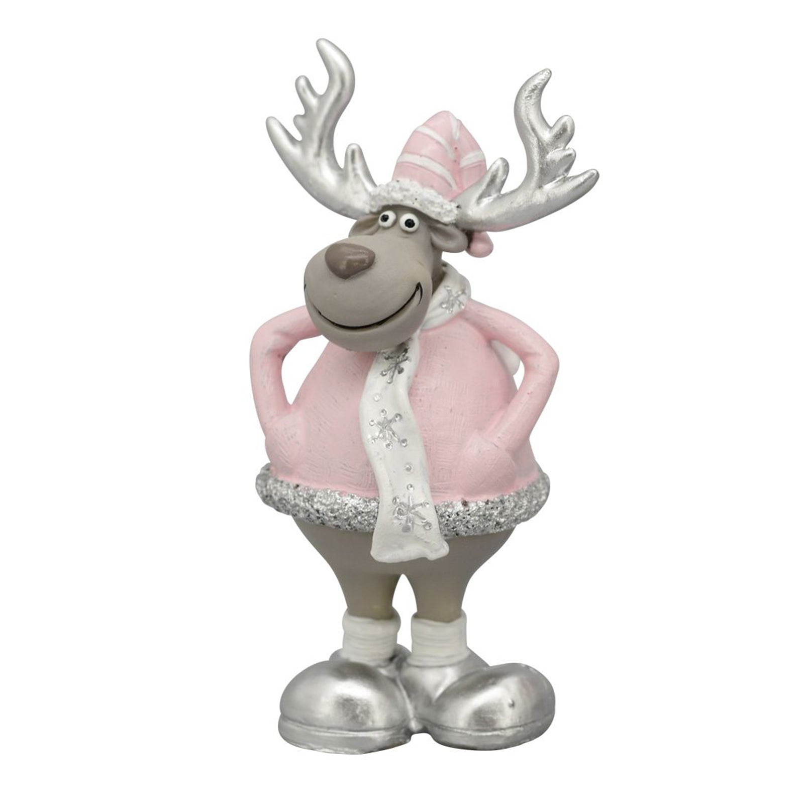 Rentier Gris - pink/grau - Polyresin - 6x5,4x11 cm - 5x5x11,4 cm - 1 Stück assortiert