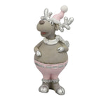 Rentier Gris - pink/grau - Polyresin - 6x5,4x11 cm - 5x5x11,4 cm - 1 Stück assortiert