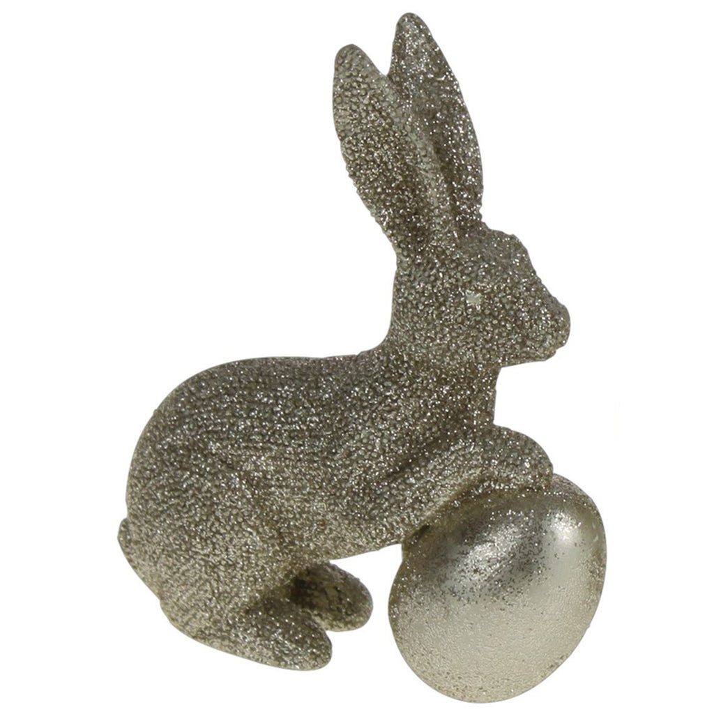 Hase, champagner Glimmer Polyresin, H. 10,5/11 cm, 2 Sorten - assortierter Mix - 1 Stück