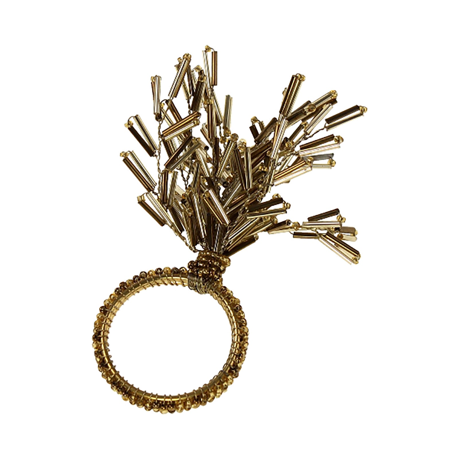 Serviettenring Geäst perlenbesetzt, gold, 11 cm Glasperlen 85% Eisen 15%