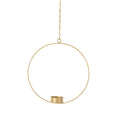 Deko-Ring Hoop m. Teelichteinsatz, gold, Metall - Durchmesser 20 cm, Kette 25 cm