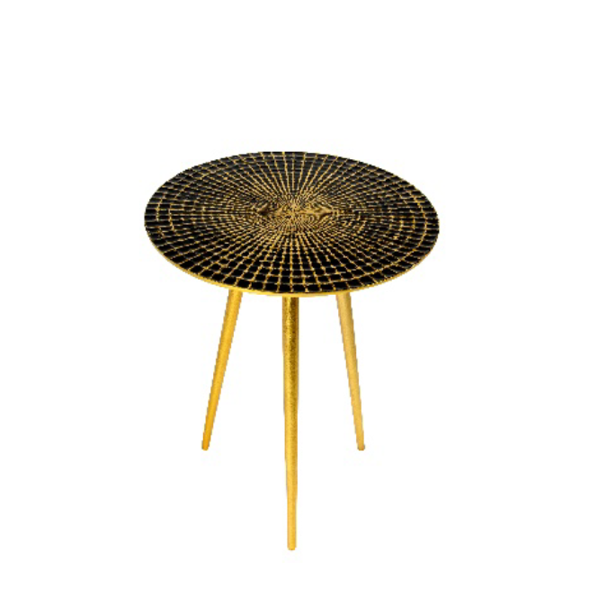 Idas Sofa Table - Durchmesser 38 x 50 cm - schwarz-gold