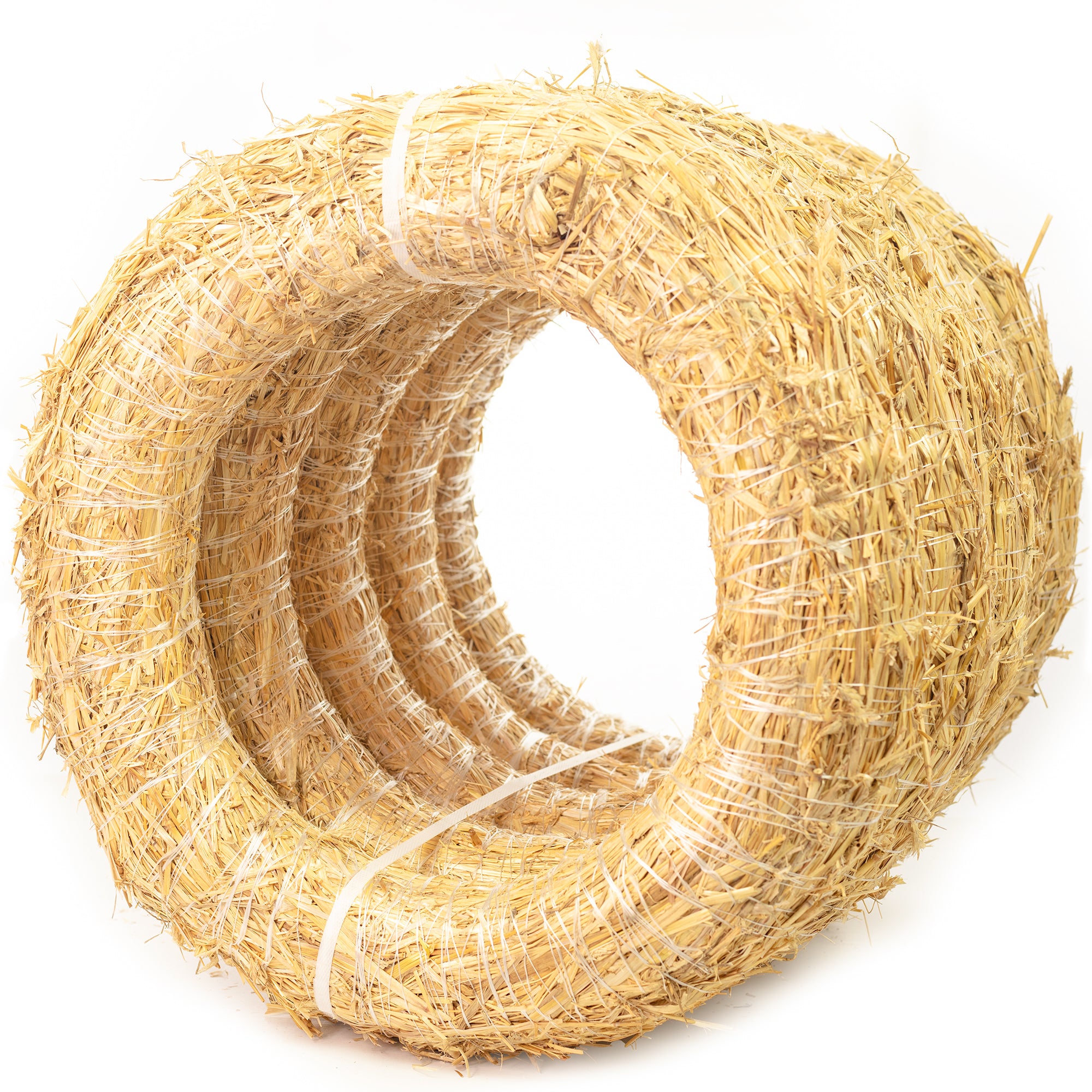 Lot de 5 couronnes de paille, diamètre 55 cm, épaisseur 10 cm