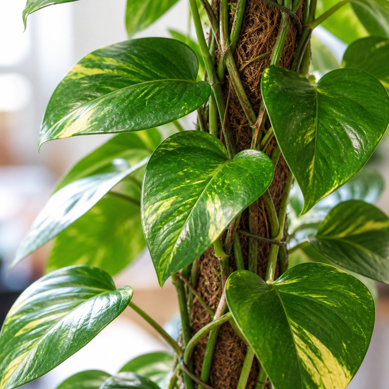 Pothos on a moss pole - Epipremnum aureum - Height approx. 80 cm, pot diameter 19 cm