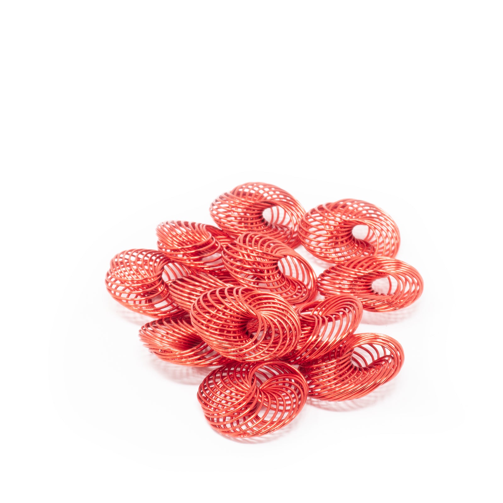 Drahträder rot - 19 - 25,00 mm 12 Stück