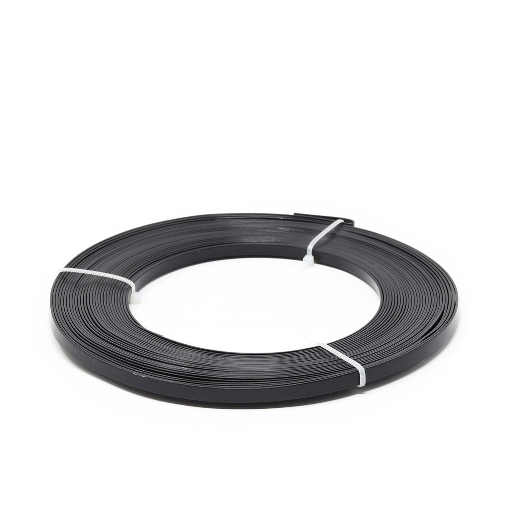 Aluminum flat wire, black - 23 - 5.00 mm 1.00 mm 10 m 130 g
