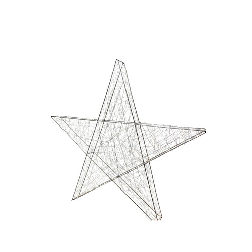 3D Drahtstern mit 240 LEDs - silber - warm weiß - IP44 - 78 cm