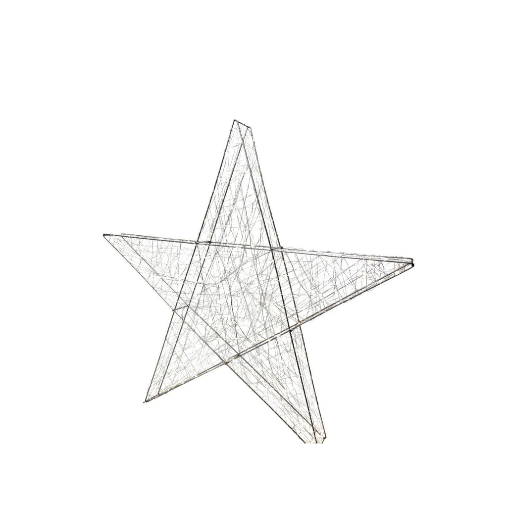 Étoile filaire 3D avec 240 LED - argent - blanc chaud - IP44 - 78 cm