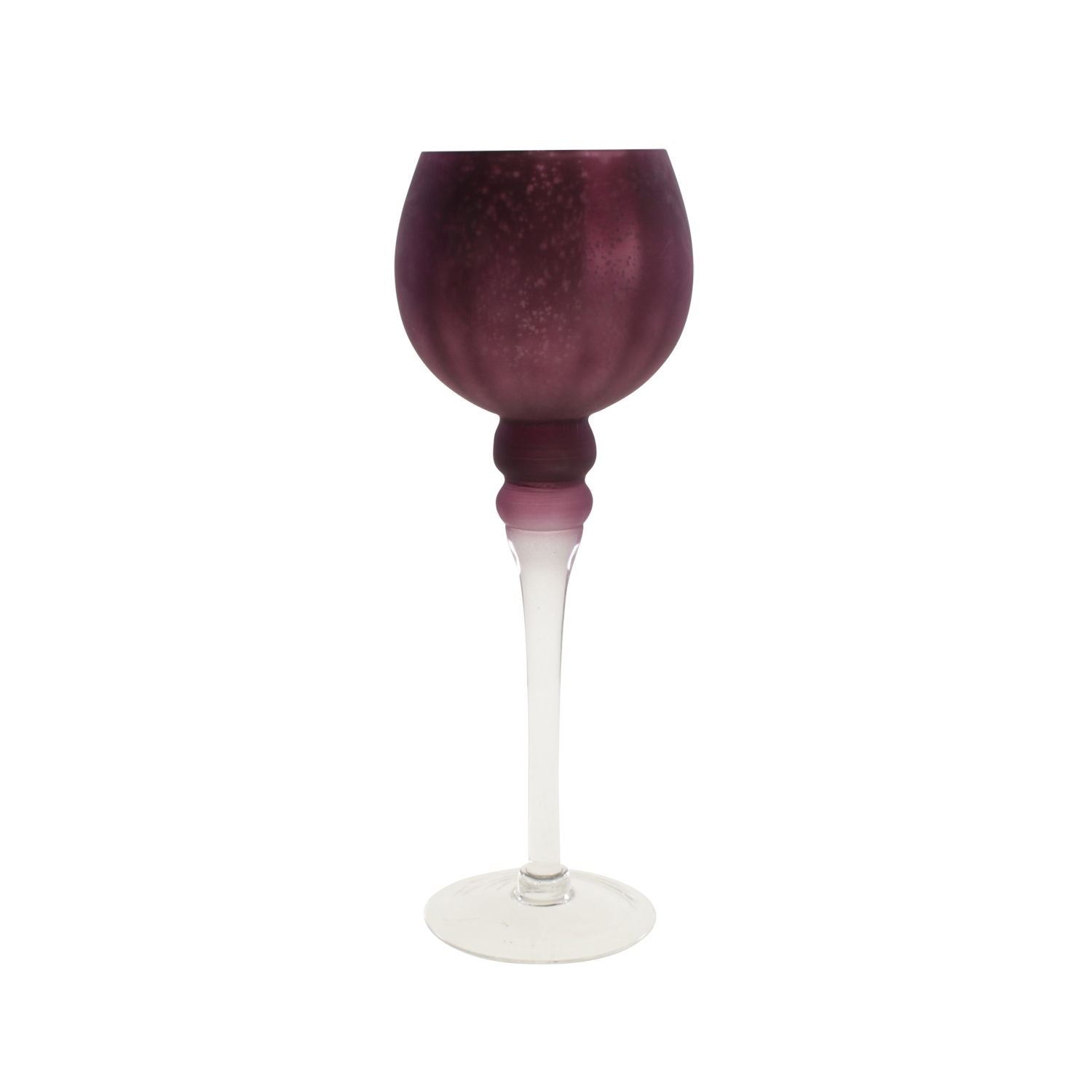 Windlicht Violet - auf Fuß - lila - Glas - 13x35 cm