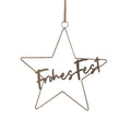 Hänger Stern Frohes Fest - gold - Metall - 40x42 cm