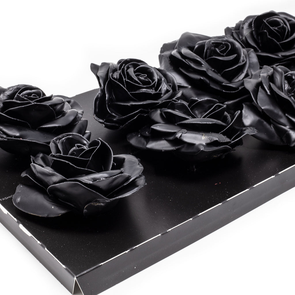 Lot de 10 roses en cire - Noires
