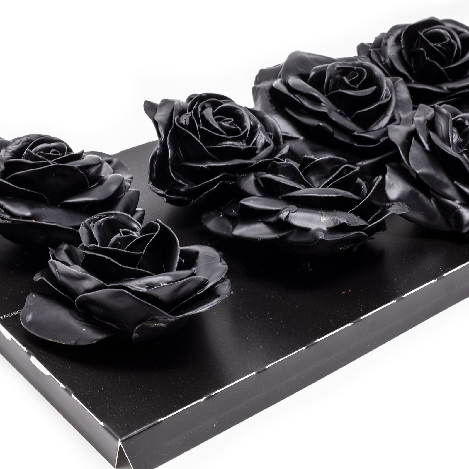 Lot de 10 roses en cire - Noires