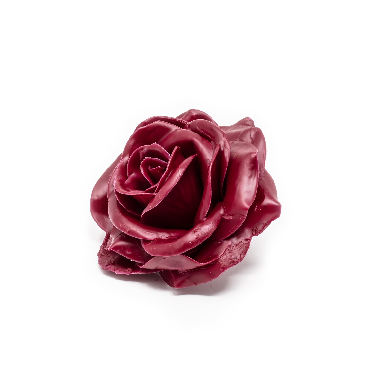 Lot de 10 roses en cire - Bordeaux