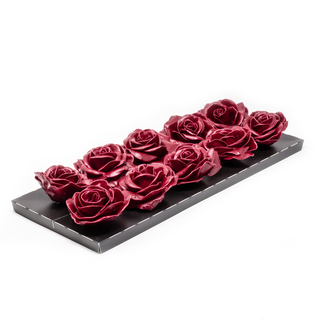 10er-Set Wachsrose - Bordeaux