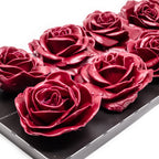 10er-Set Wachsrose - Bordeaux