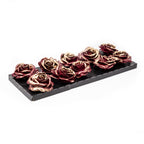 Set of 10 wax roses - Bord Blush Gold