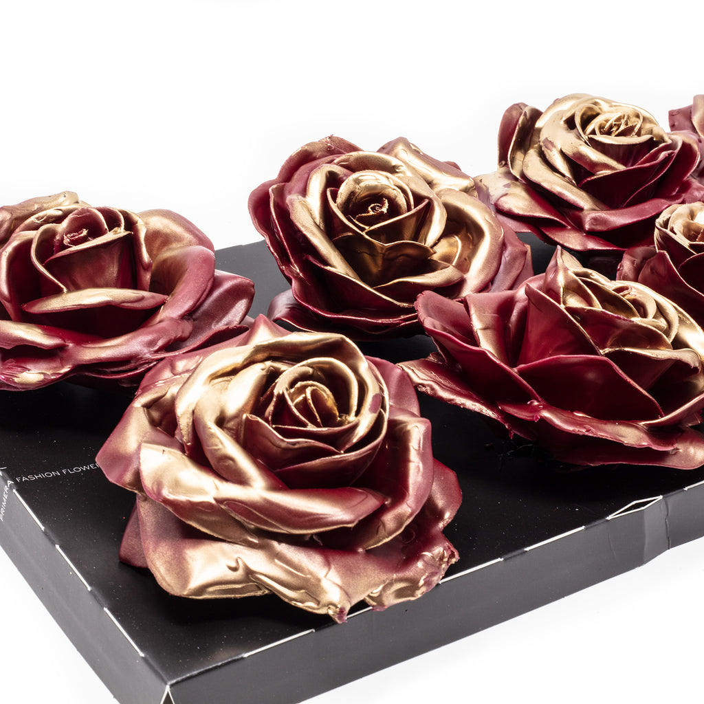 10er-Set Wachsrose - Bord Blush Gold