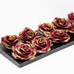 Ensemble de 10 roses en cire - Diamant Or