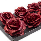 Lot de 10 roses en cire - Bord Diamond Rouge