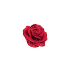 Lot de 10 roses en cire - Rouge velours bordeaux