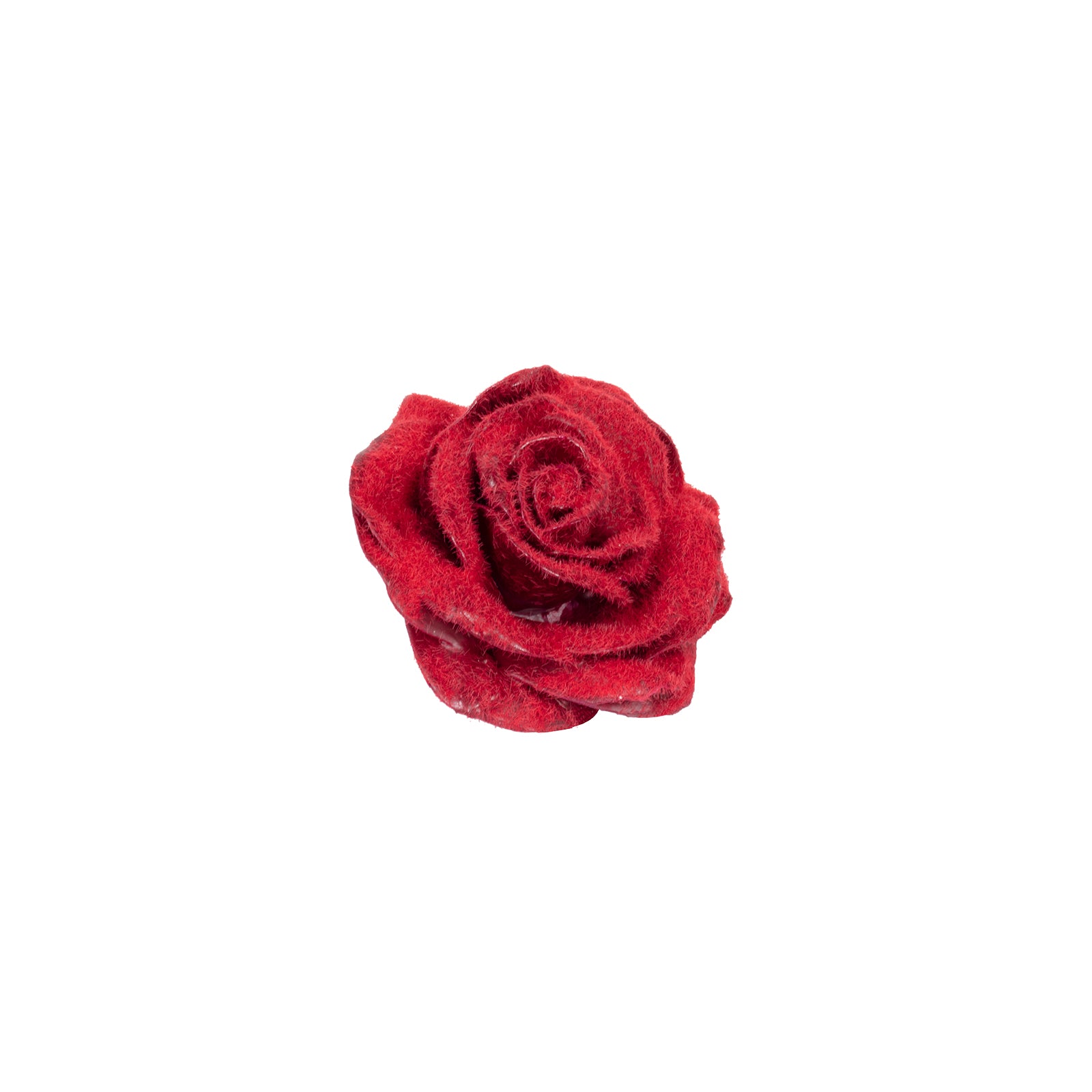 Lot de 10 roses en cire - Rouge velours bordeaux