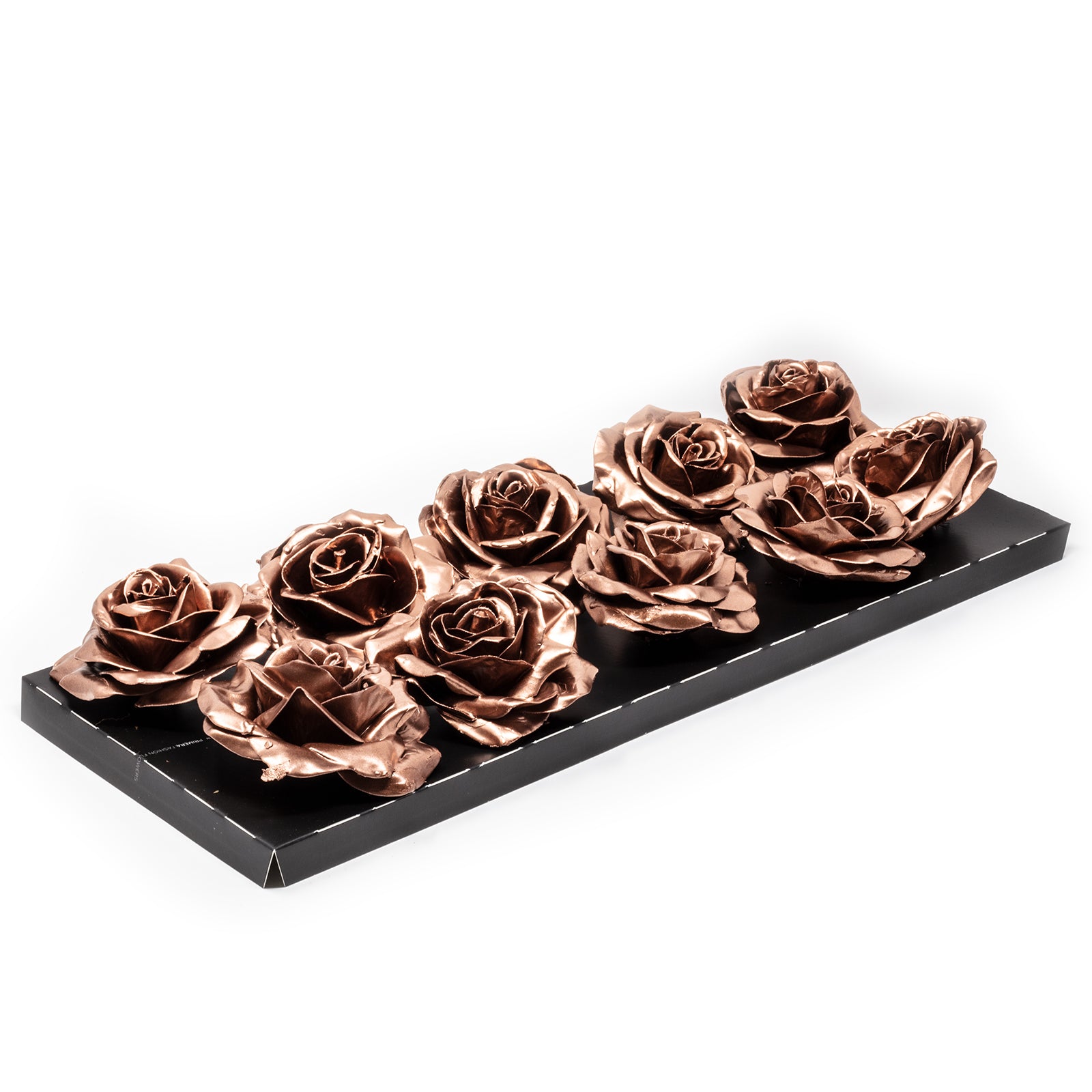 Lot de 10 roses en cire - Cuivre