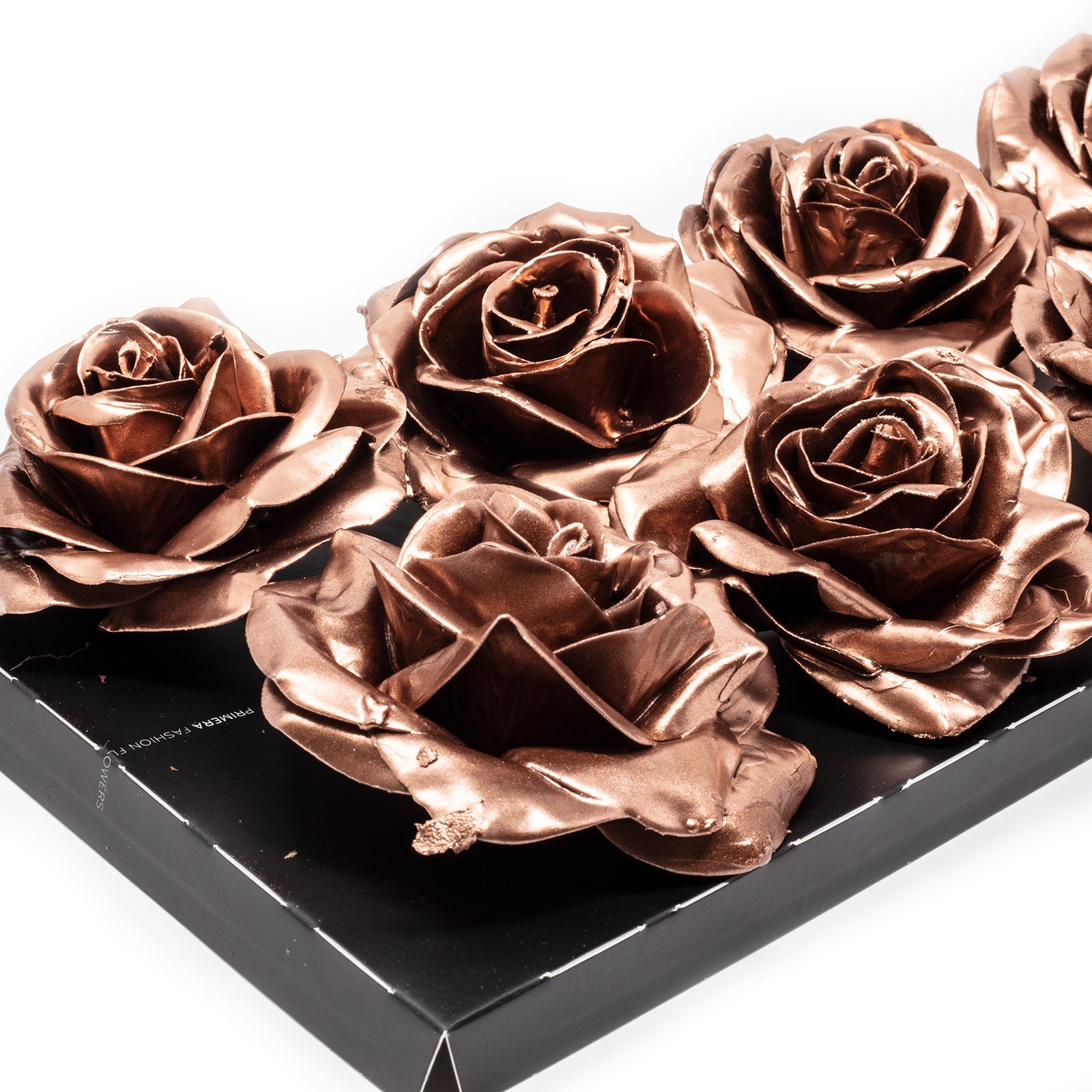 Lot de 10 roses en cire - Cuivre