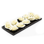 Ensemble de 10 roses en cire - crème