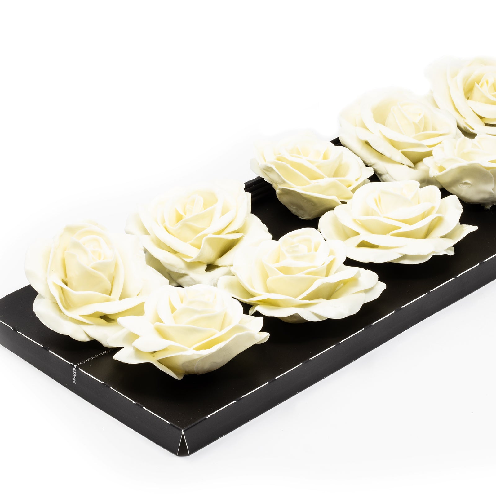Ensemble de 10 roses en cire - crème