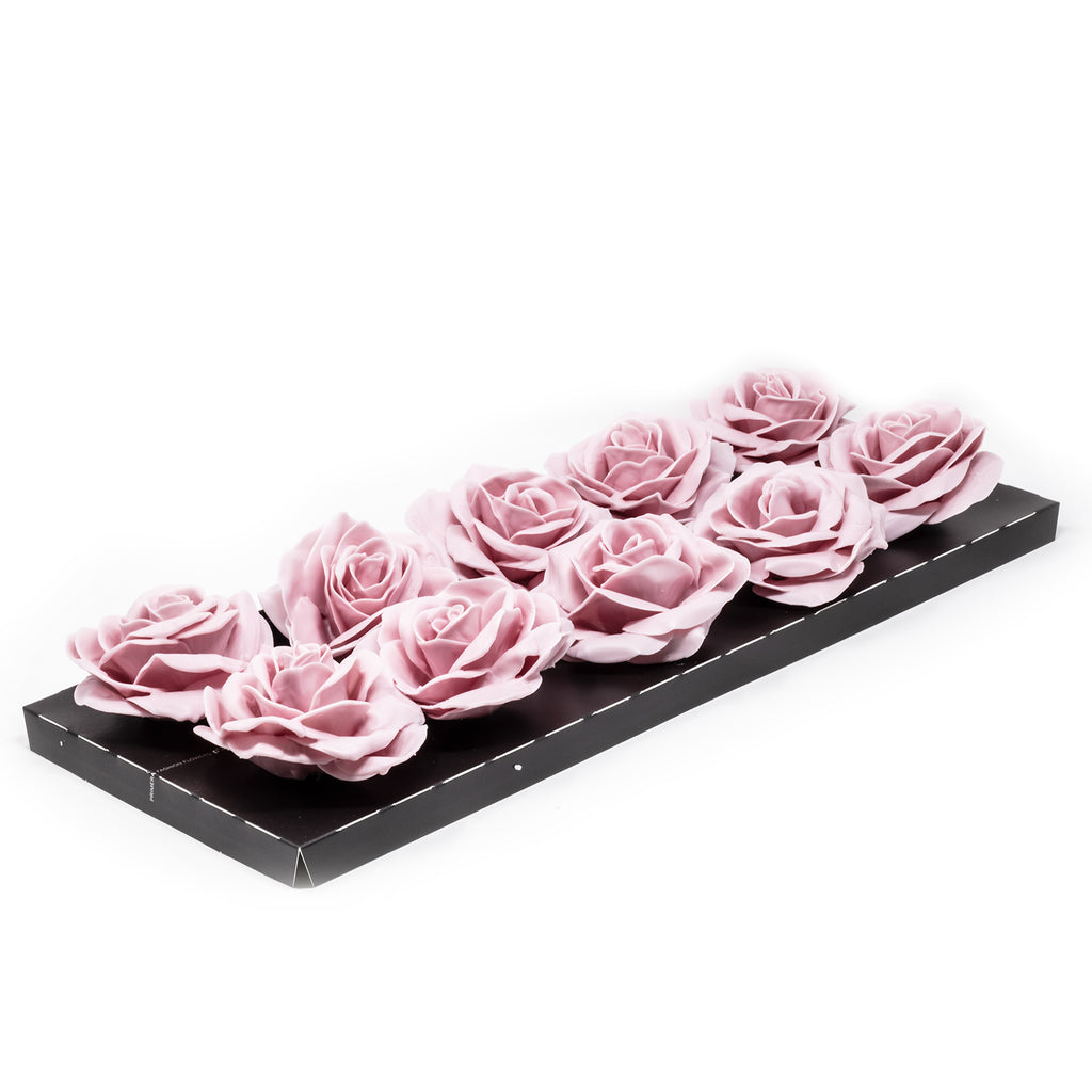 Set of 10 wax roses - Lilac Soft