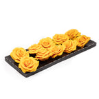 Set of 10 wax roses - Ochre