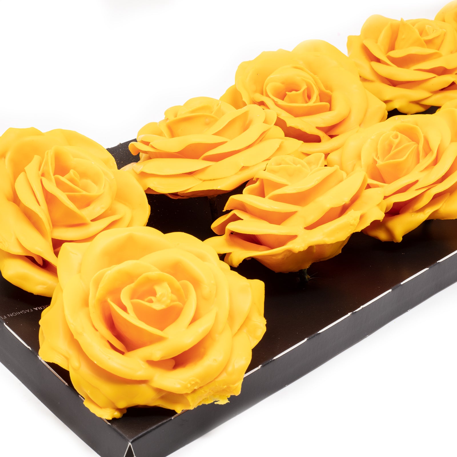 Lot de 10 roses en cire - Ocre