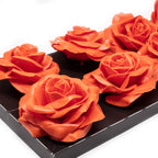 Lot de 10 roses en cire - Orange