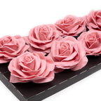 Lot de 10 roses en cire - Rose tendre