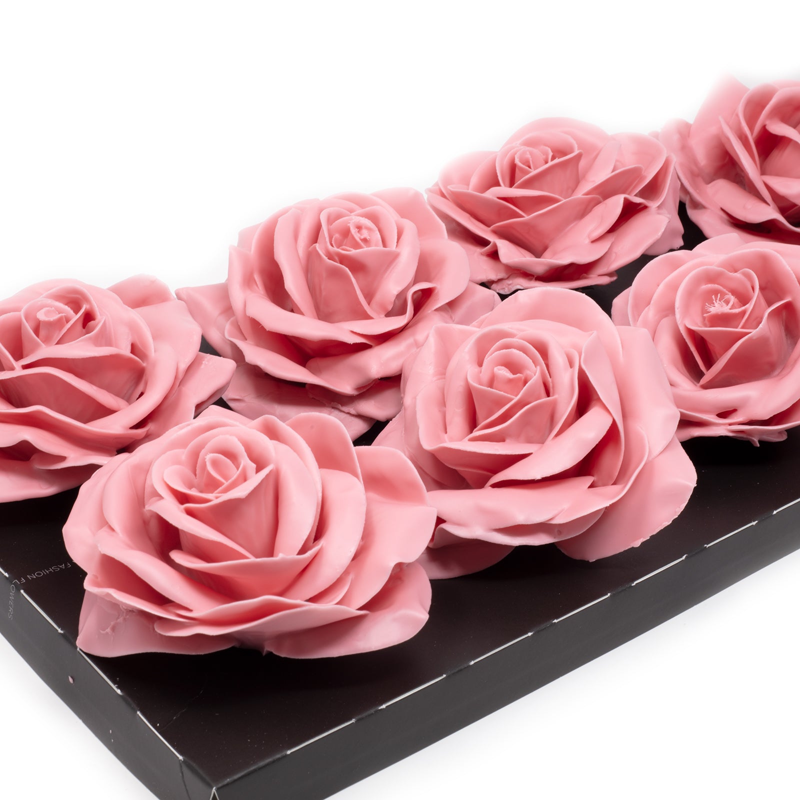 Lot de 10 roses en cire - Rose tendre