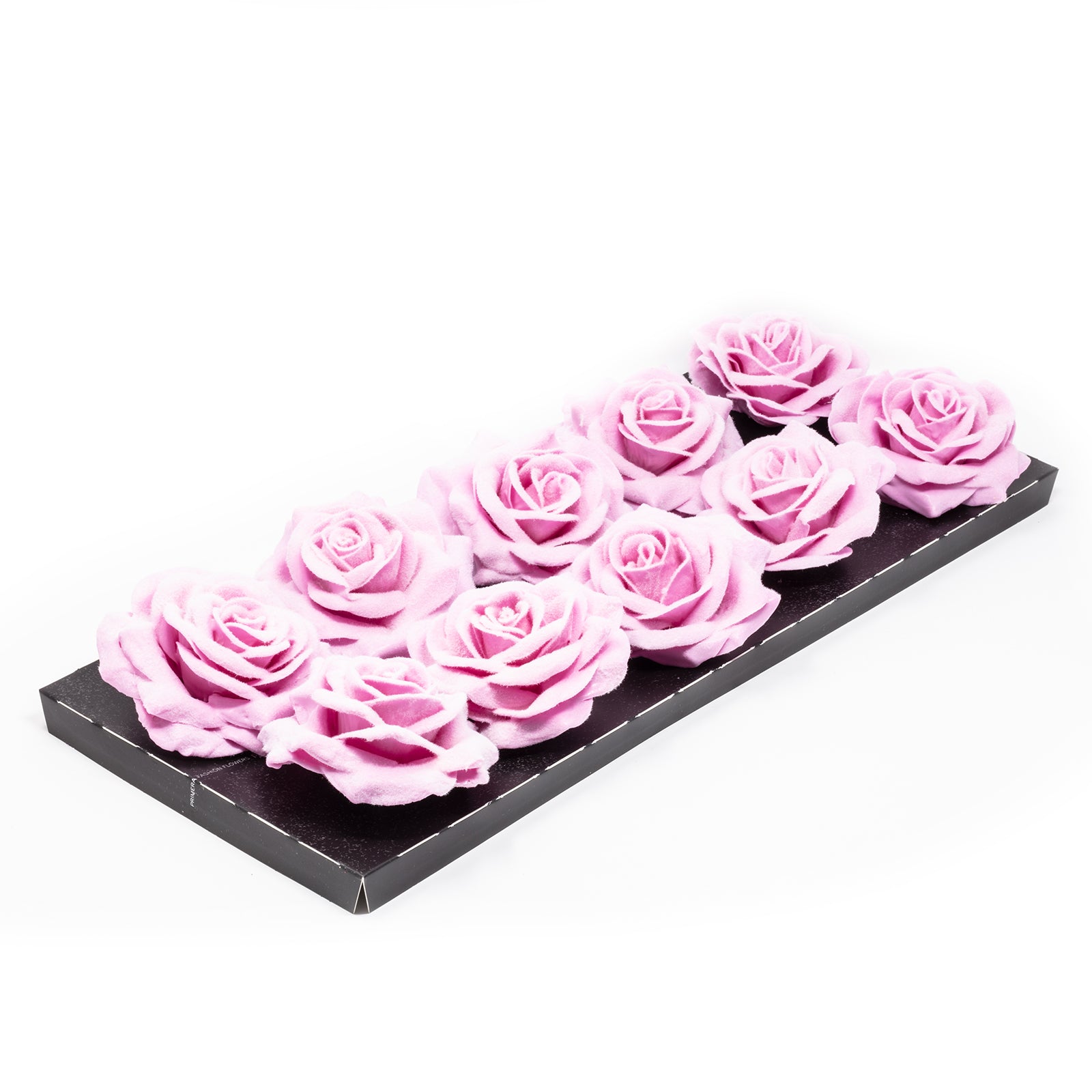 Lot de 10 roses en cire - Cristal rose