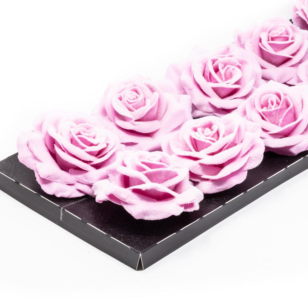 Lot de 10 roses en cire - Cristal rose