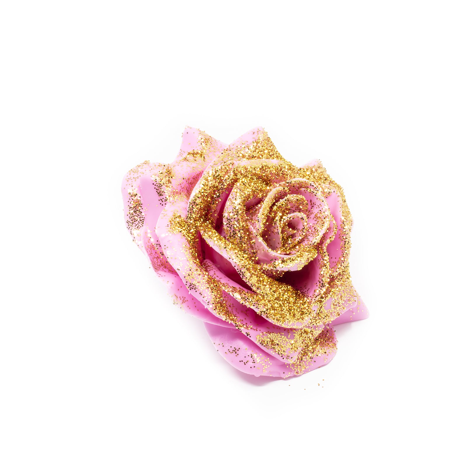 Ensemble de 10 roses en cire - Diamant rose et or