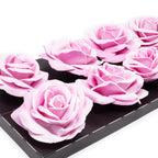 Lot de 10 roses en cire - Rose Neige