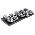 Lot de 10 roses en cire - Argent