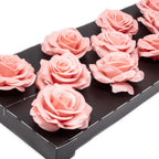 Lot de 12 roses en cire - Abricot (Versilia)